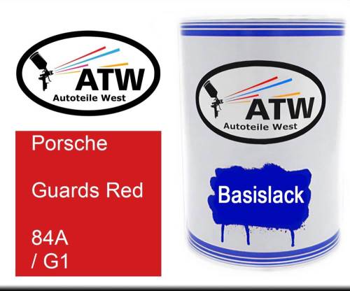 Porsche, Guards Red, 84A / G1: 500ml Lackdose, von ATW Autoteile West.